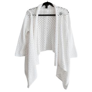 Pure Hand Knit Scarf Hem Cardigan
